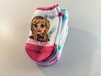 NEUF lot de 4 paires de chaussettes Anna et Elsa , reine des neige, pointure non renseignée