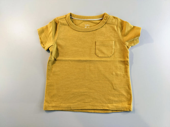 T-shirt m.c jaune flammé avec petite poche, moins cher chez Petit Kiwi