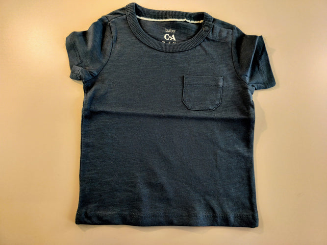 T-shirt m.c bleu  flammé avec petite poche, moins cher chez Petit Kiwi