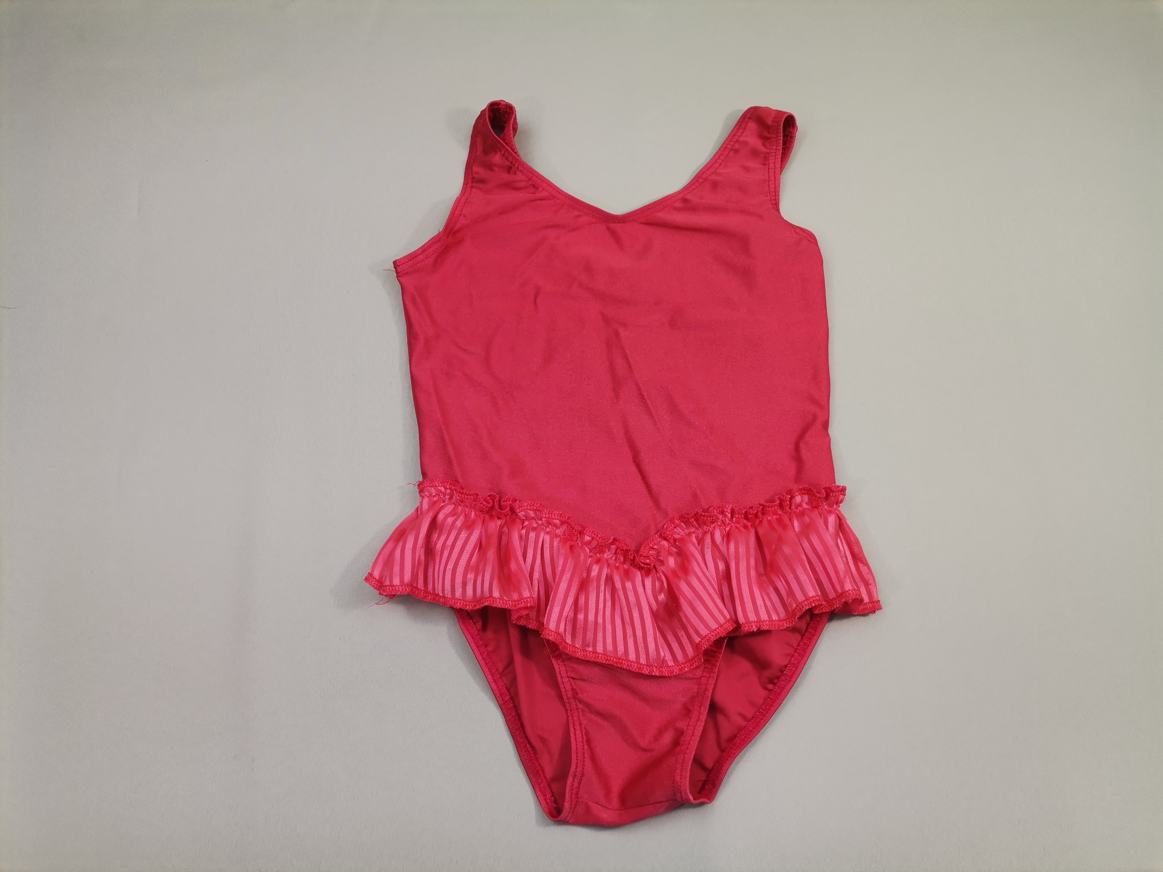 Justaucorps rouge à volant m.c