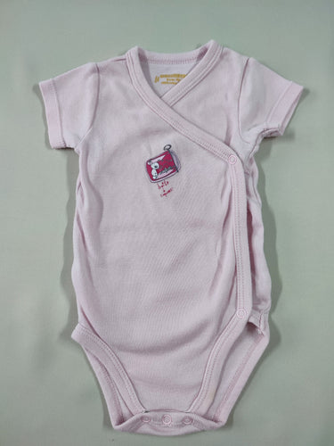 Body m.c croisé rose "Boite à coquines", moins cher chez Petit Kiwi