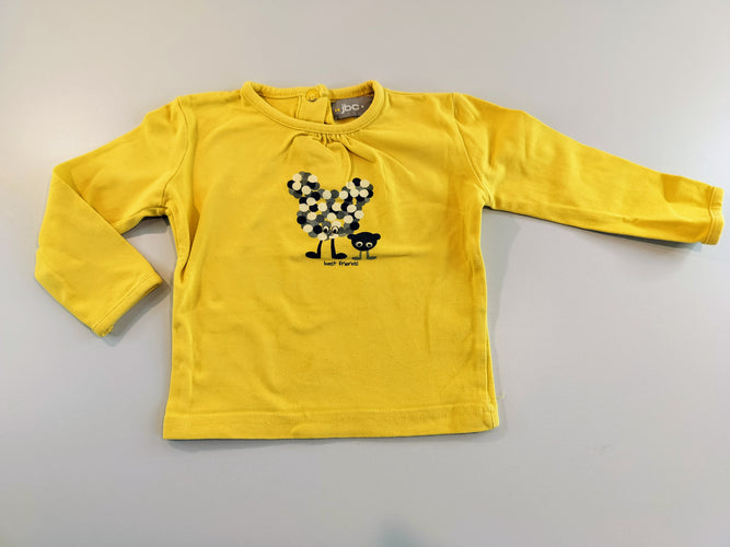 T-shirt m.l jaune , 2 personnages "best friends", moins cher chez Petit Kiwi