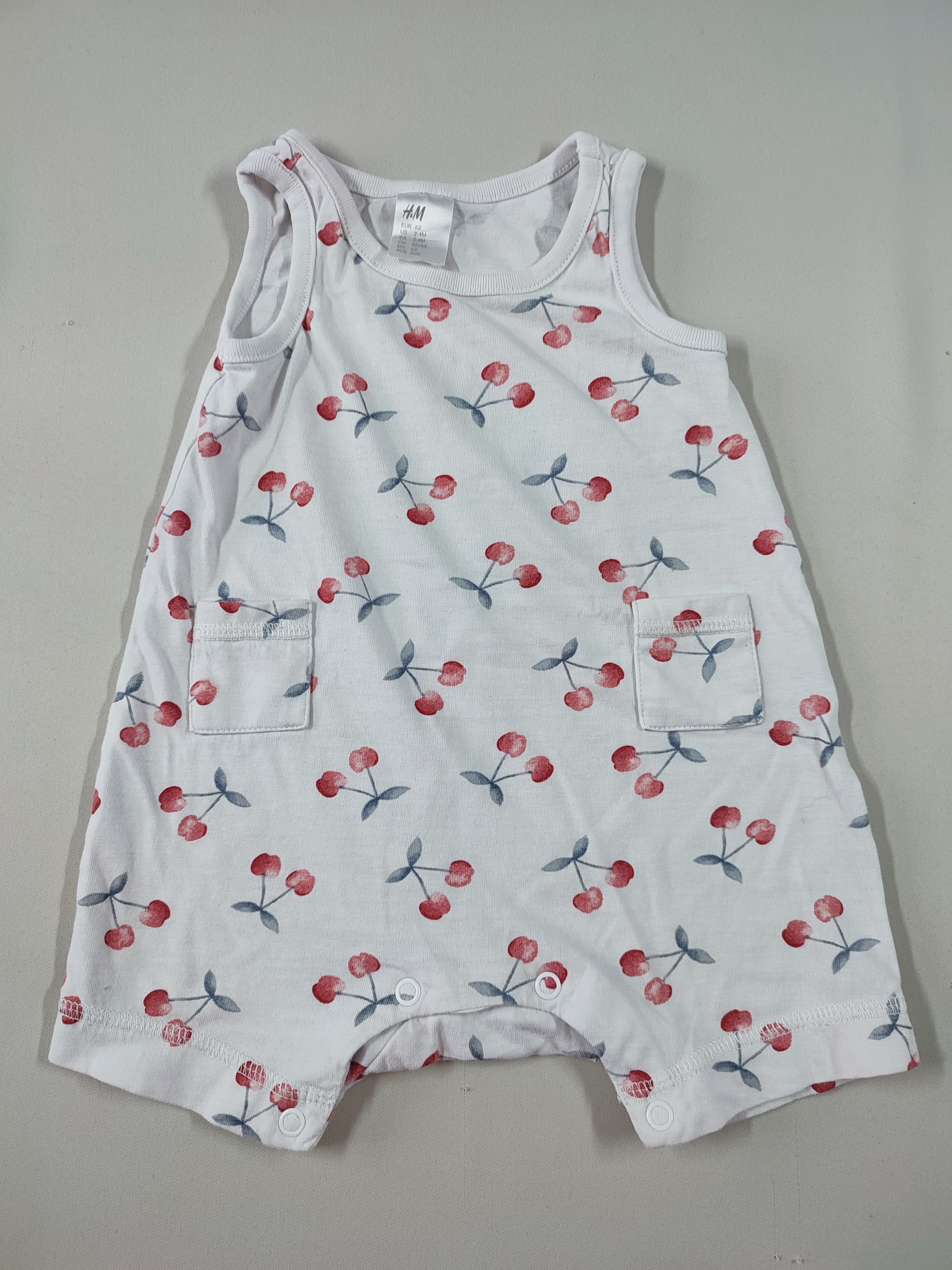 Combishort s.m jersey blanche cerises