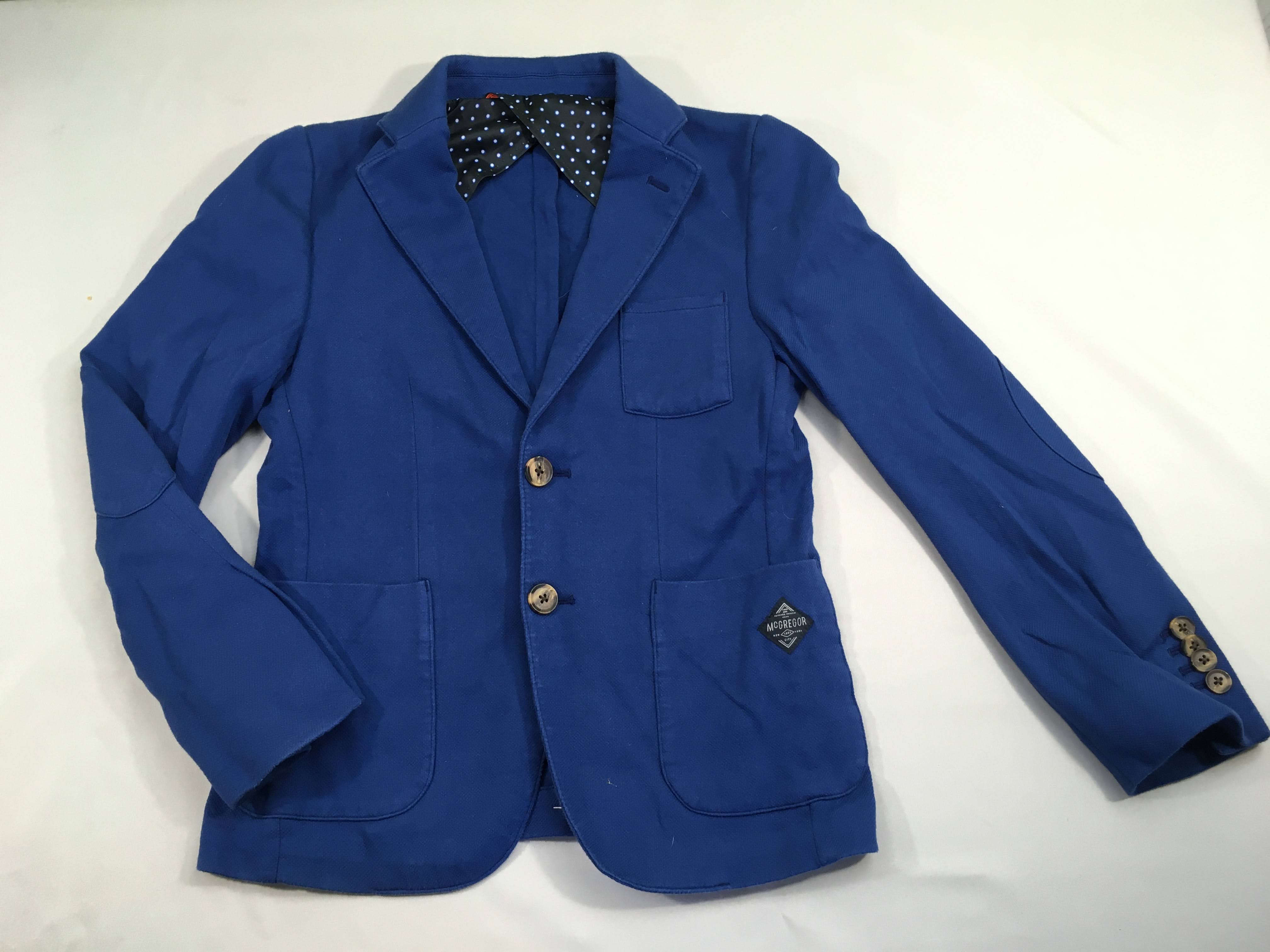 Veste blaser bleu texturée