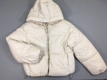 Doudoune nylon et polyester écru à capuche