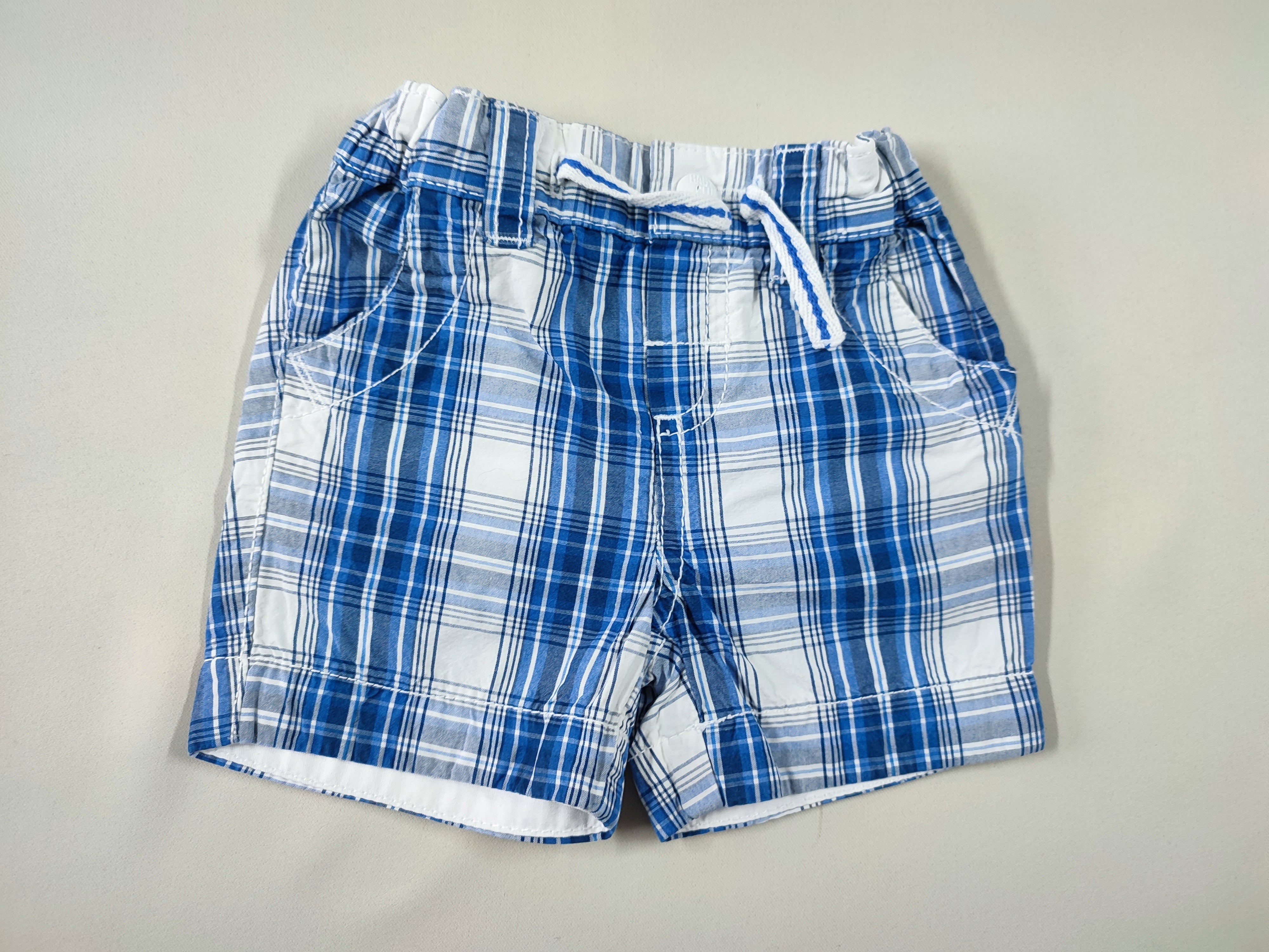 Short à carreaux bleu/blanc