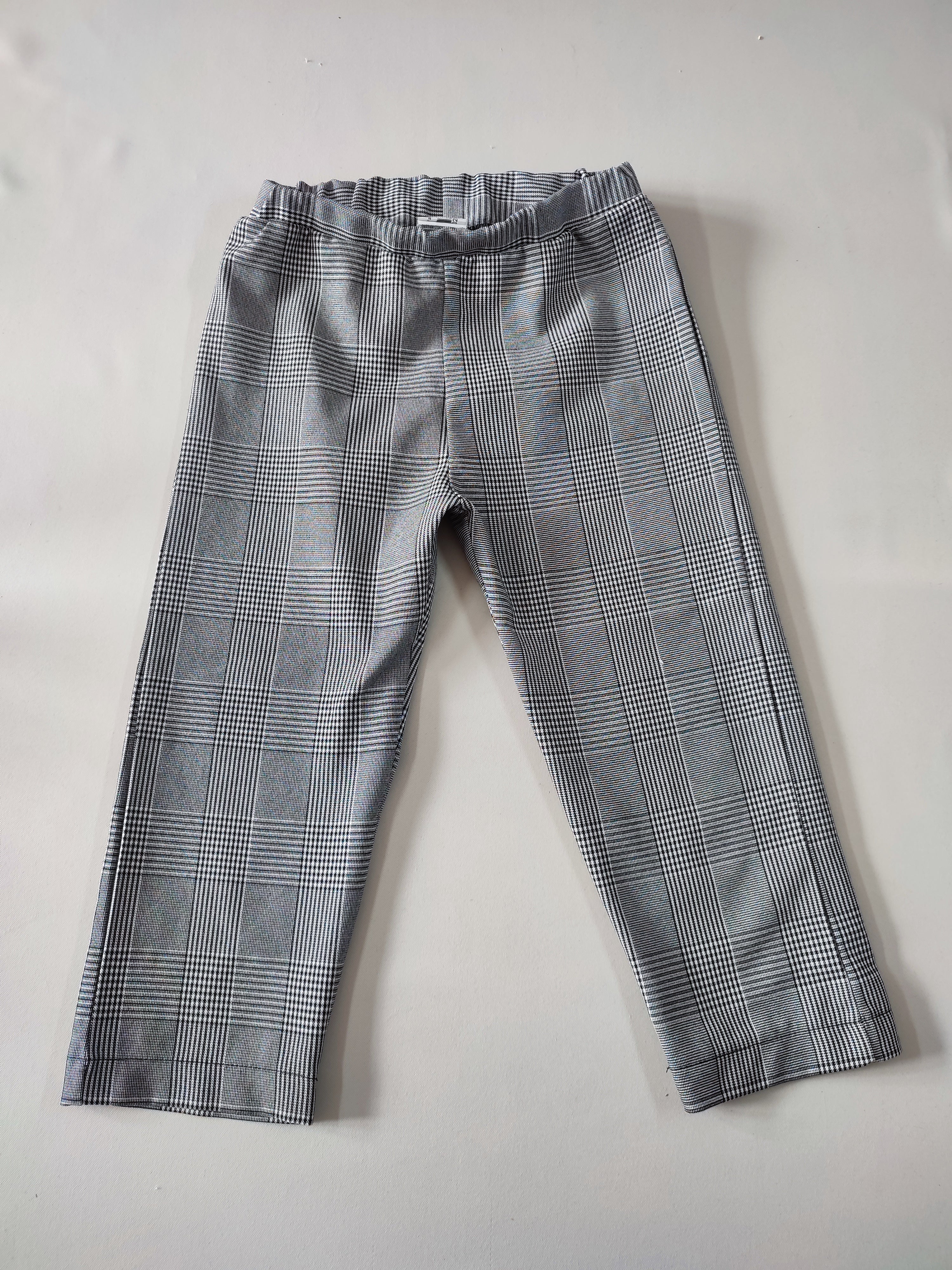 Pantalon pieds-de-poule blanc/noir