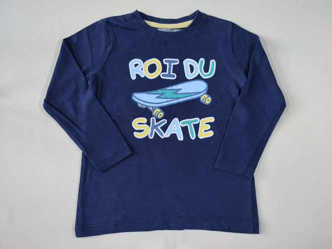 T-shirt m.l bleu marine "Roi du skate", moins cher chez Petit Kiwi