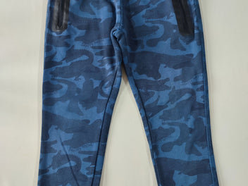Pantalon molleton bleu motif camouflage