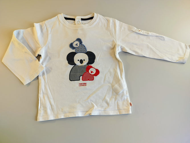 T-shirt m.l blanc, koalas bleu, noir, rouge, moins cher chez Petit Kiwi