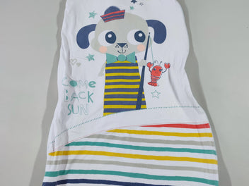 Sac de couchage s.m jersey blanc chien pêcheur dos rayé multicolore, Petit Béguin