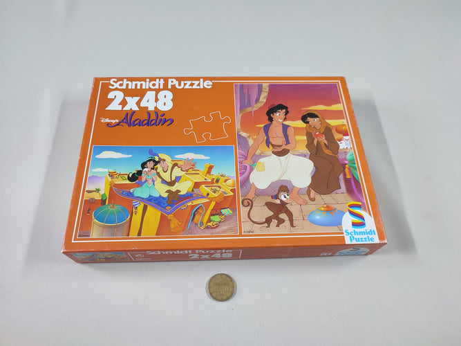 Puzzle 2x48pcs Aladdin - Complet, moins cher chez Petit Kiwi