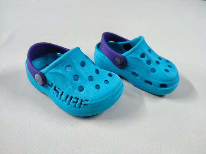 Sabots style Crocs bleu/mauve, 20, moins cher chez Petit Kiwi
