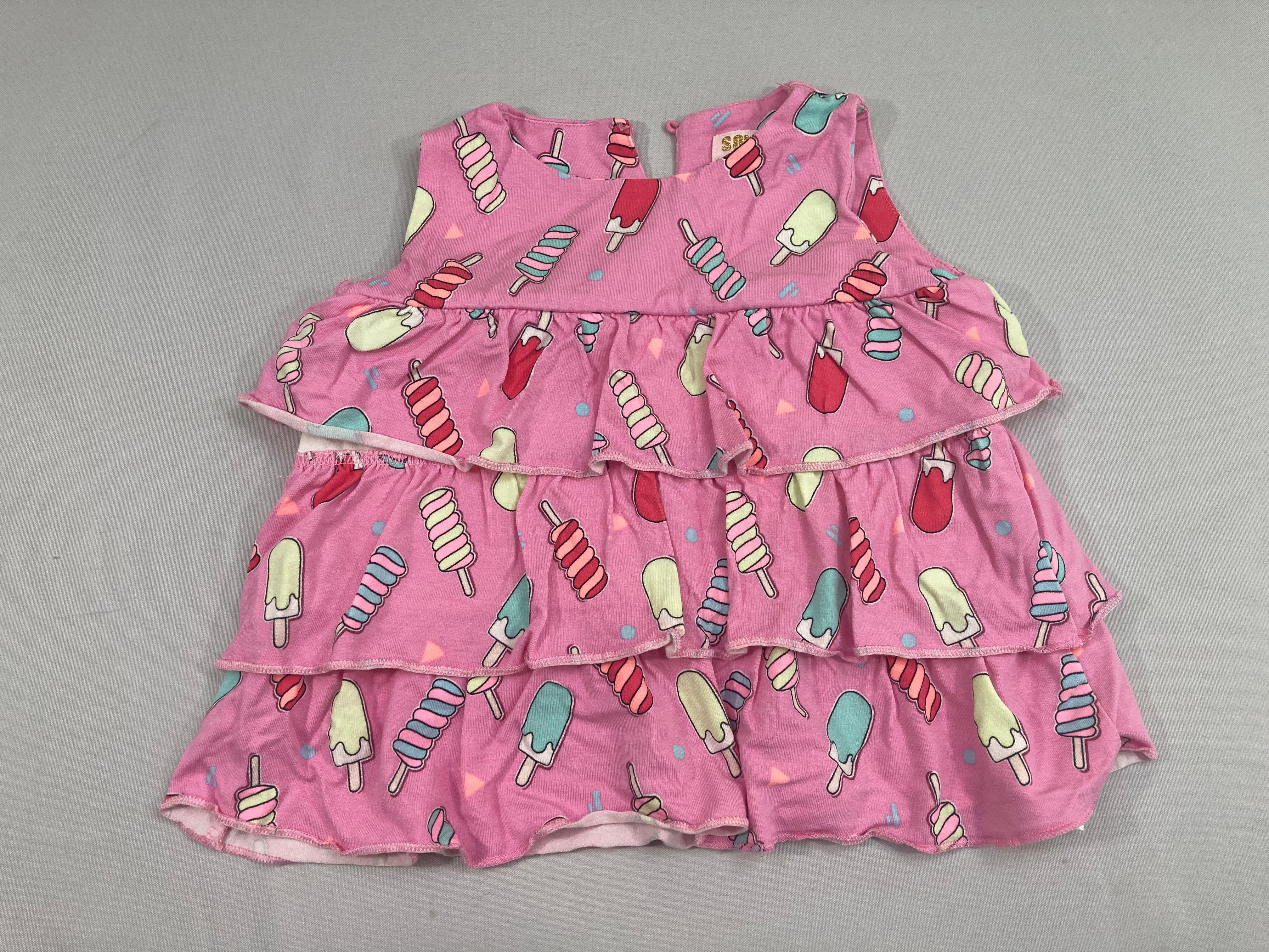 T-shirt s.m rose glaces volants