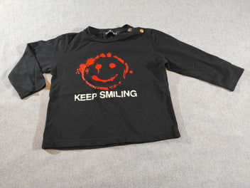T-shirt m.l noir s.miley rouge 