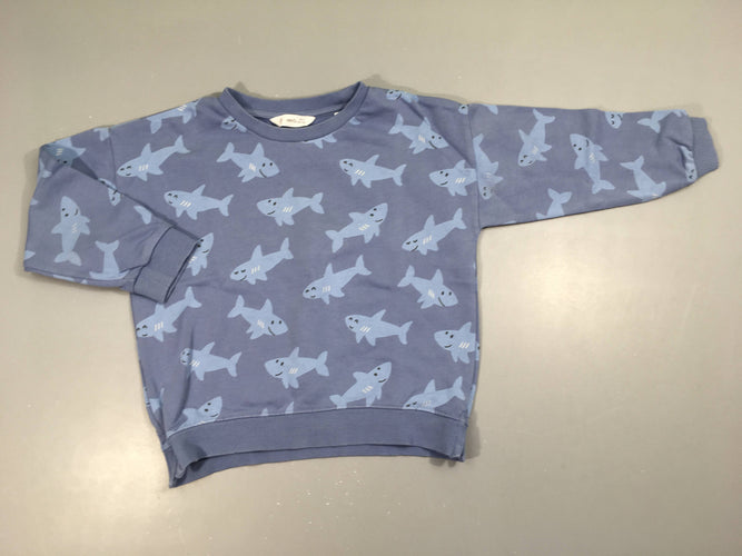 Sweat bleu requins, moins cher chez Petit Kiwi