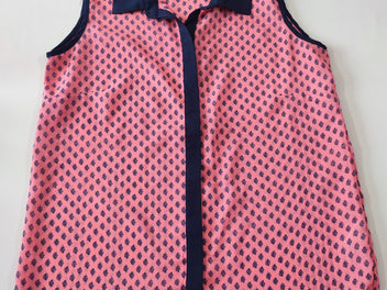 Chemisier s.m rose feuille bleu marine col bleu marine, xxs