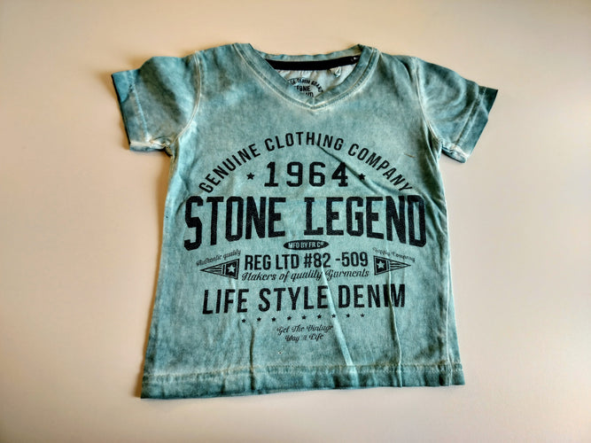 T-shirt m.c vert effet délavé "1964  Stone Legend", moins cher chez Petit Kiwi