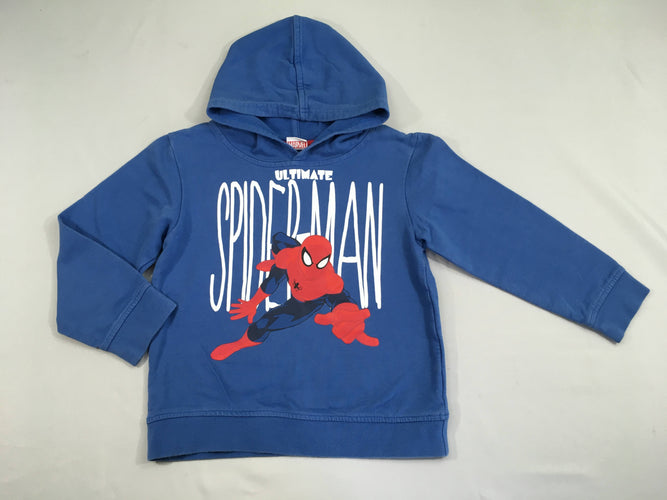 Sweat à capuche bleu Spider Man, bouloché, moins cher chez Petit Kiwi