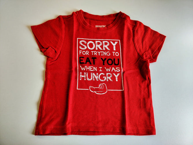 T-shirt m.c rouge "Sorrayé for trayéing,...", moins cher chez Petit Kiwi