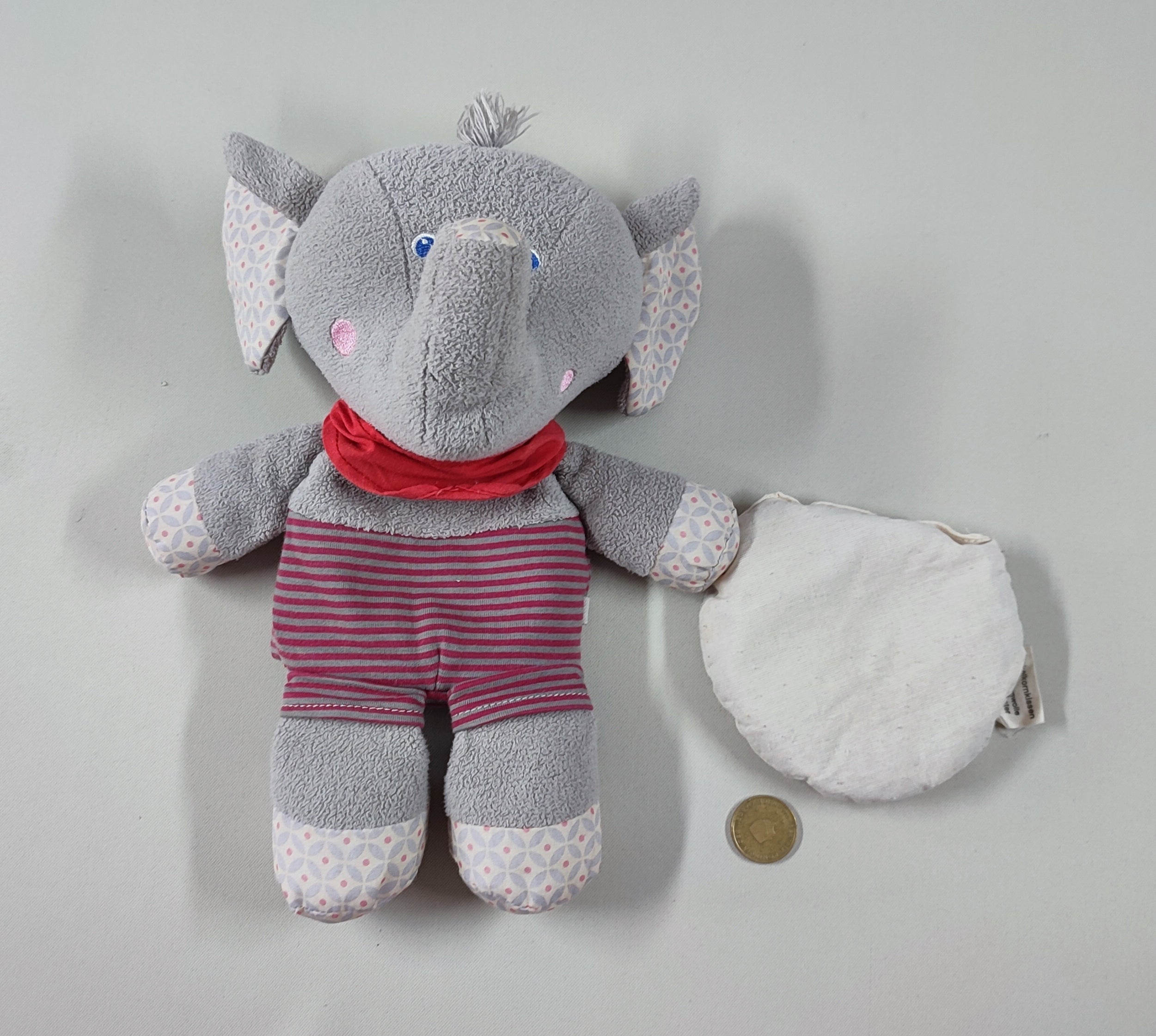 Bouillotte éléphant avec coussin chauffant au micro-ondes, rempli d'épeautre