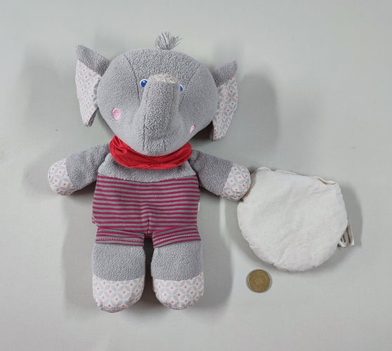 Bouillotte éléphant avec coussin chauffant au micro-ondes, rempli d'épeautre, moins cher chez Petit Kiwi