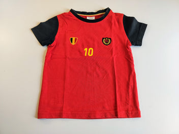 T-shirt m.c  rouge ,noir, jaune foot Belgique