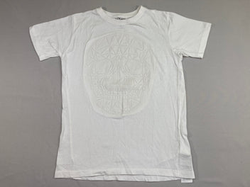 T-shirt m.c blanc tête de mort texturée