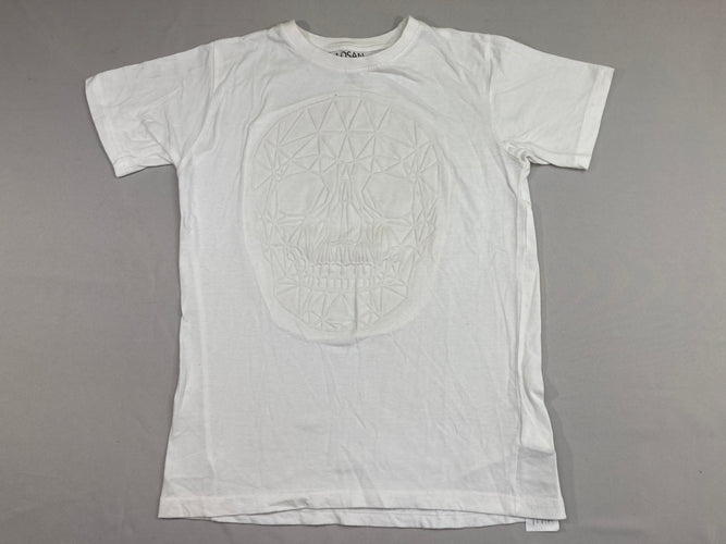 T-shirt m.c blanc tête de mort texturée, moins cher chez Petit Kiwi