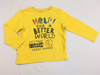 T-shirt m.l jaune Help! Texturé