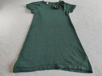 Robe m.c verte pailletée et noeud