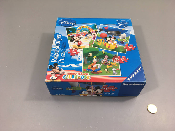 3 Puzzles Mickey +4a Complet, moins cher chez Petit Kiwi