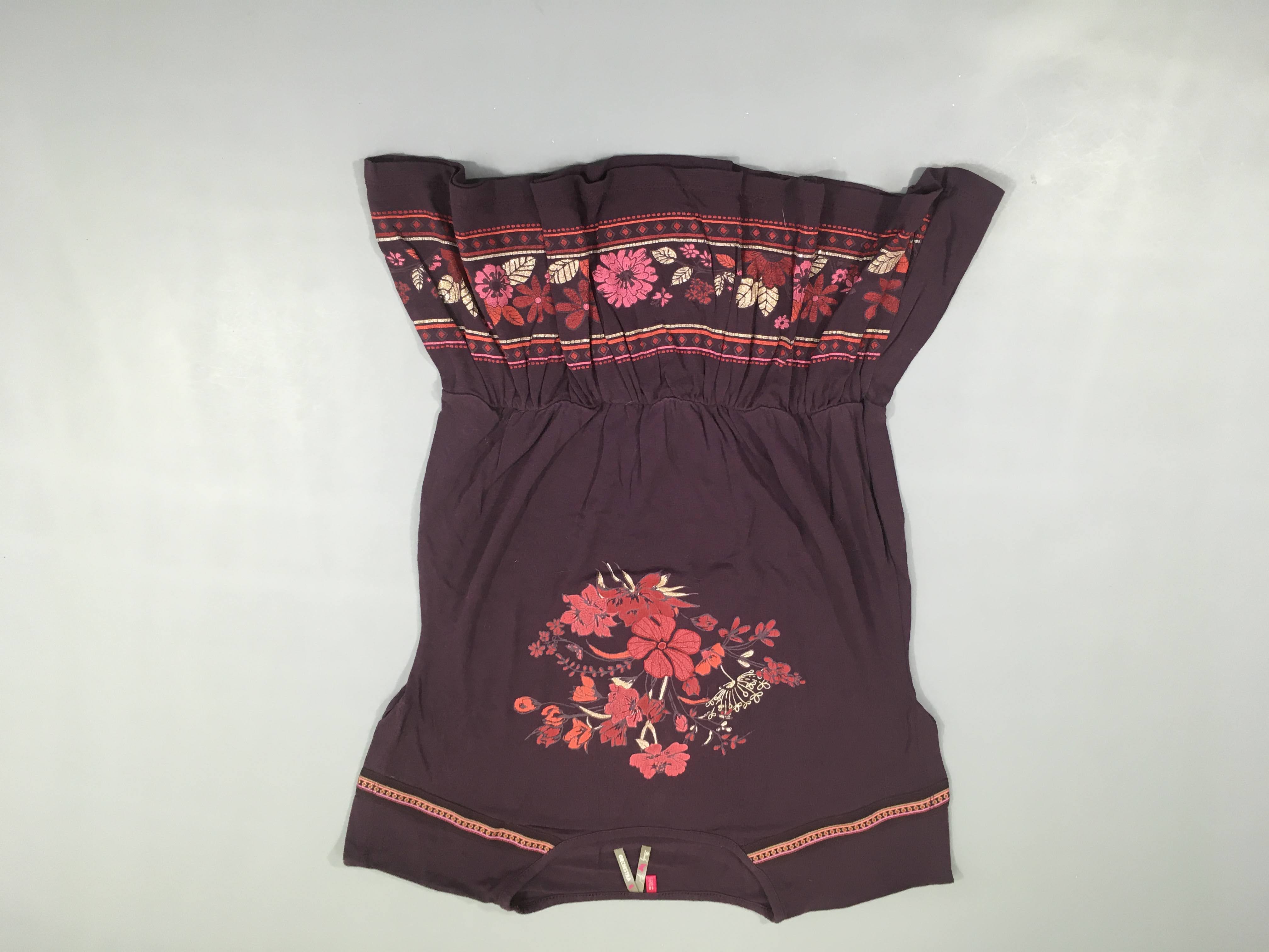 T-shirt m.c mauve fleuri