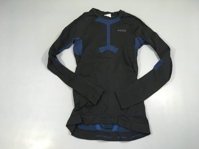 T-shirt m.l thermique noir-bleu Wed'ze, moins cher chez Petit Kiwi