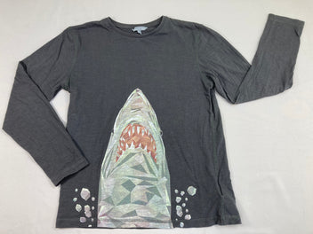 T-shirt m.l gris foncé flammé requin