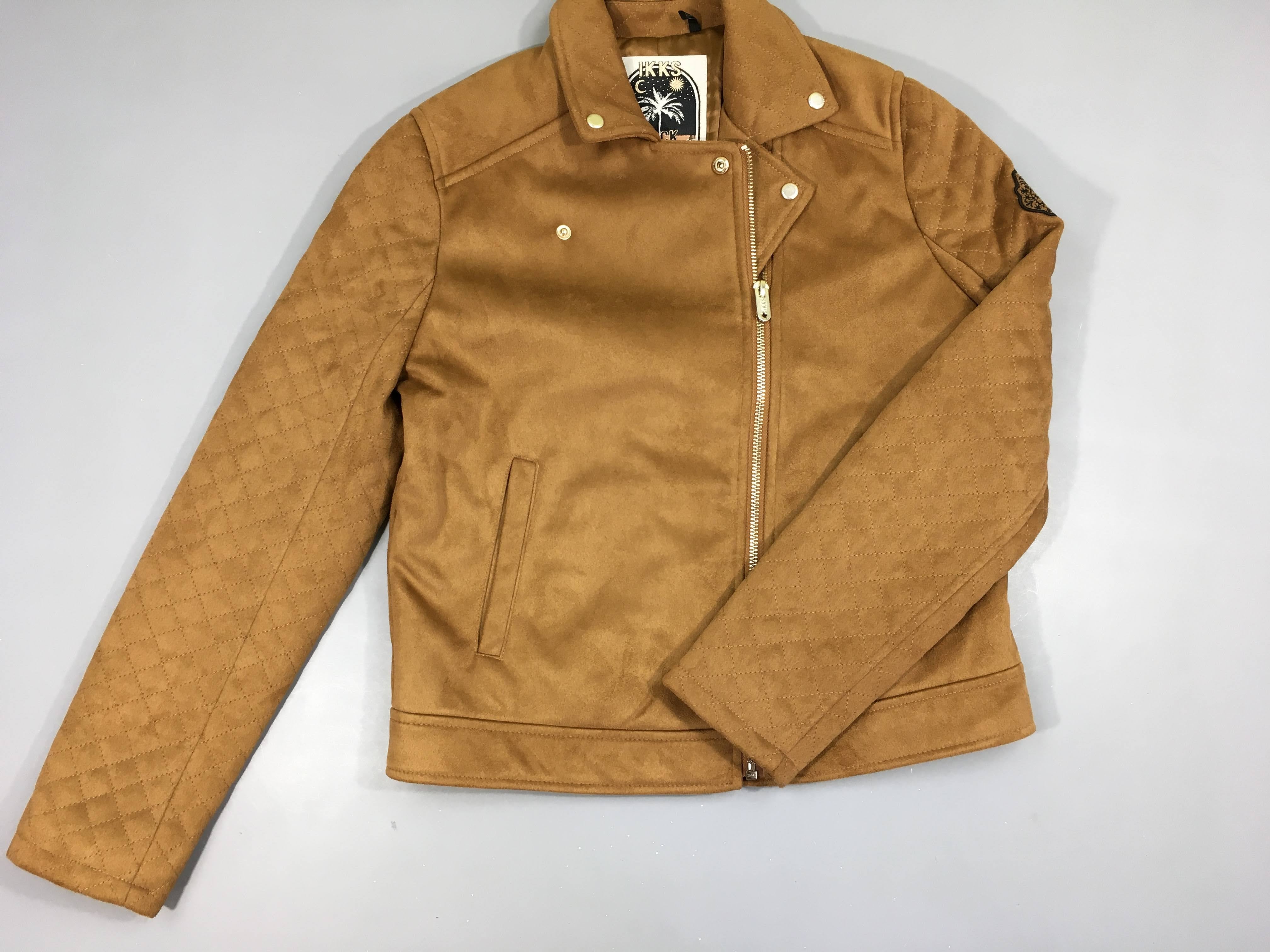 Veste camel suédine esprit motard