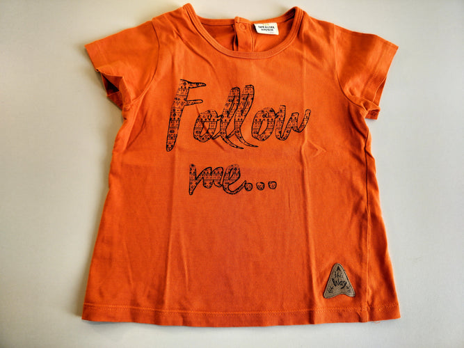 T-shirt m.c orange "Follow me...", moins cher chez Petit Kiwi