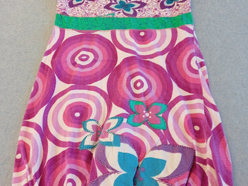 Robe m.c à motifs vert-mauve