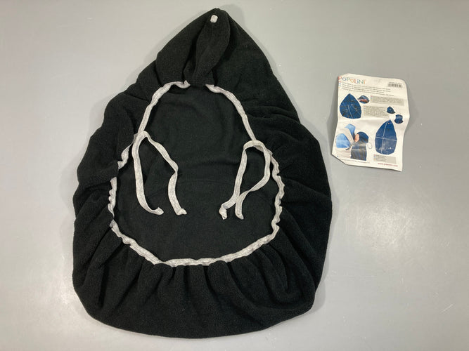 Couverture de portage Igloo noire avec poche kangourou Popolini, moins cher chez Petit Kiwi