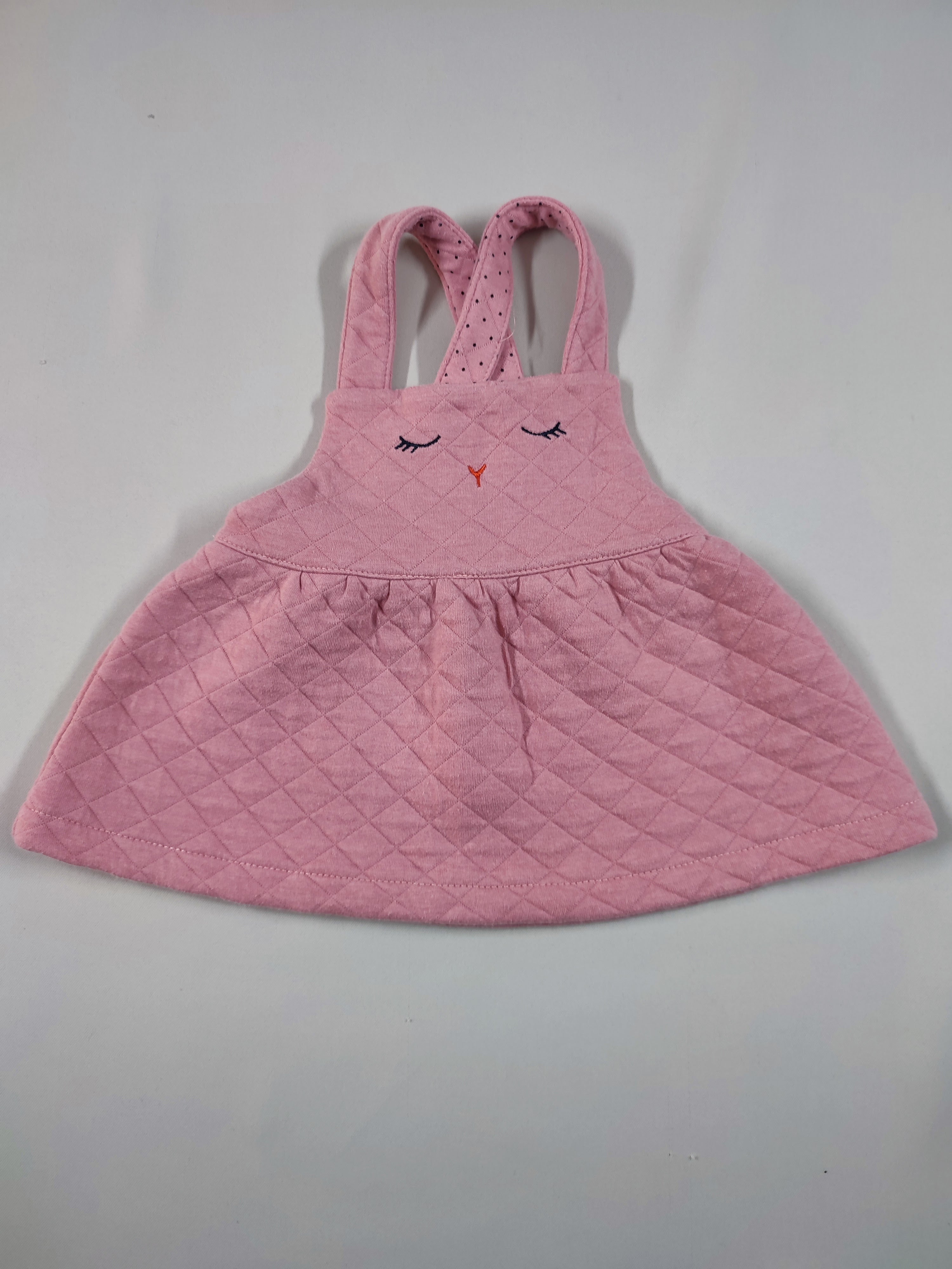 Robe salopette matelassée rose