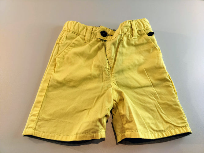 Bermuda réversible kaki/ jaune, moins cher chez Petit Kiwi