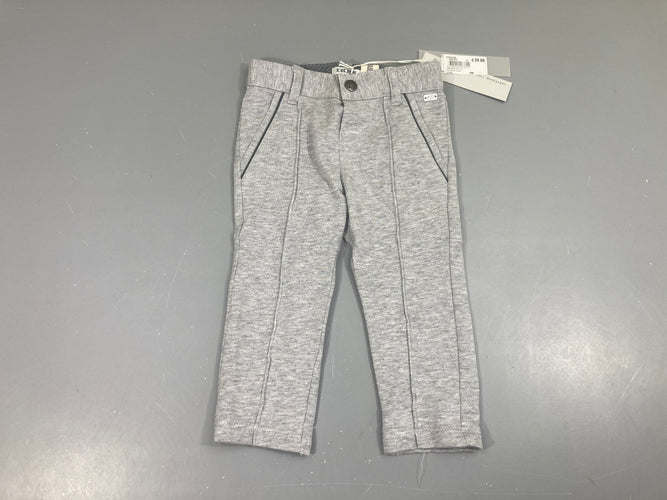 Neuf-Pantalon mollet gris chiné Taille ajustable, moins cher chez Petit Kiwi