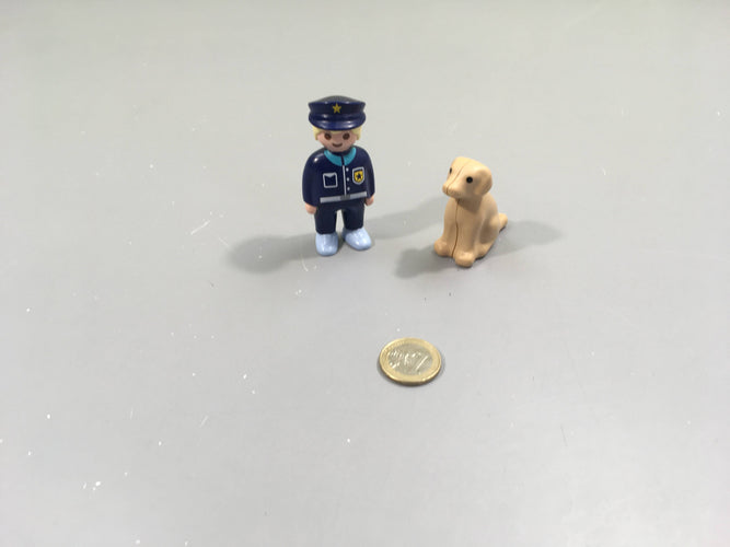 Playmobil 1-2-3 70408 Policier avec Chien +18m Complet, moins cher chez Petit Kiwi