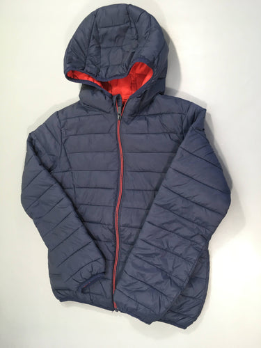 Doudoune light bleue tirette rouge, moins cher chez Petit Kiwi