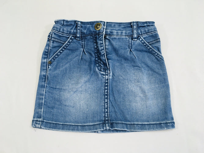 Jupe en jean effet légèrement délavé, moins cher chez Petit Kiwi