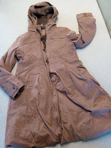 Long manteau brun 2 en 1 à capuche ,intérieur veste coupe vent fourrée polar amovible, moins cher chez Petit Kiwi