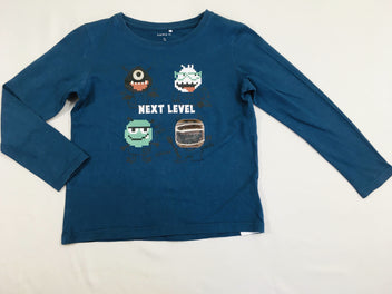 T-shirt m.l bleu foncé motifs style Minecraft