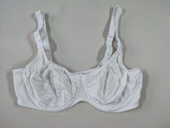 Soutien-gorge d'allaitement blanc ligné argenté avec armatures, 80C