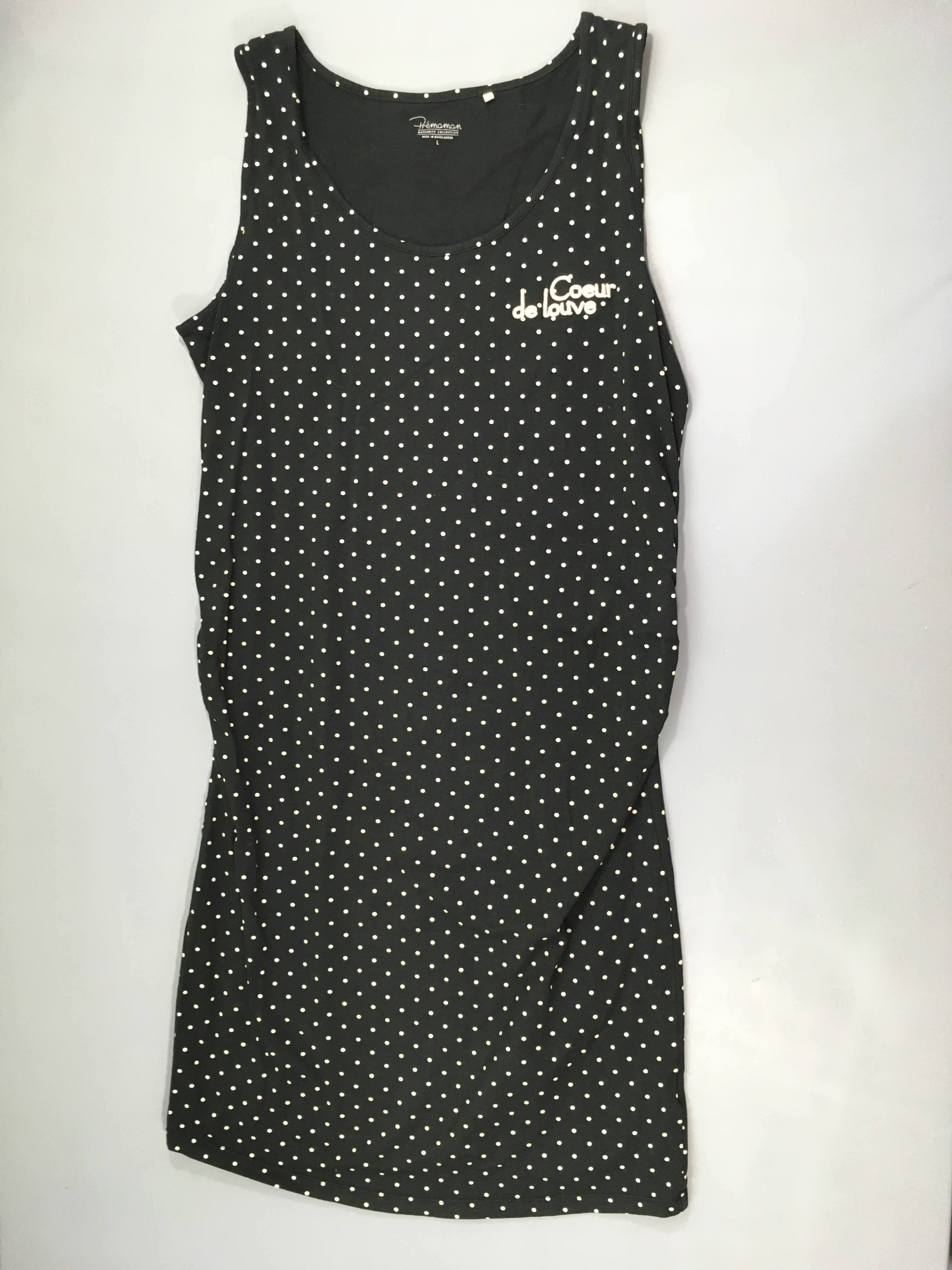 Robe s.m jersey noire pois coeur de love