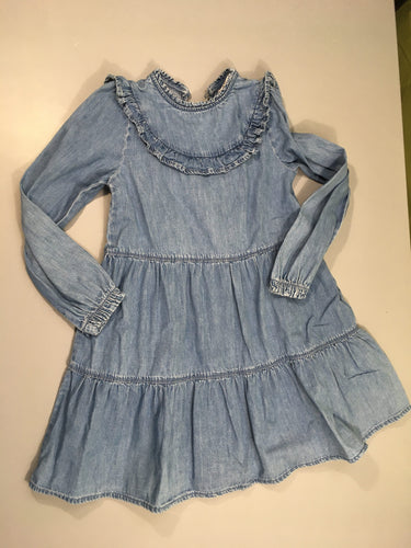 Robe m.l denim froufrou, moins cher chez Petit Kiwi